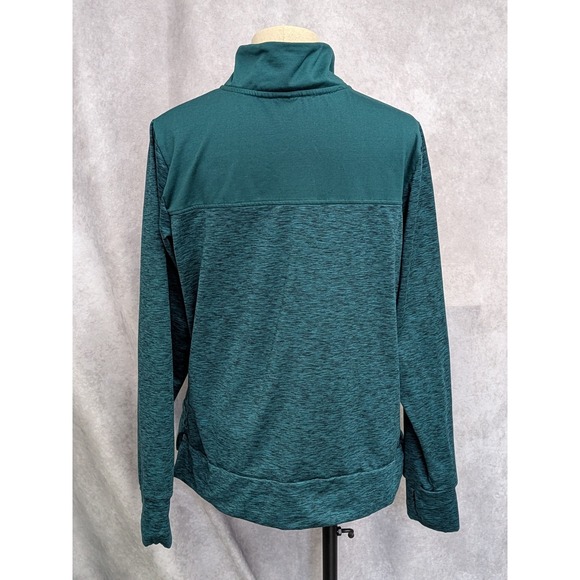 Avia Womens Teal Quarter Zip Pullover Fleece Lined Mock Neck Large 12-14 - Picture 2 of 3